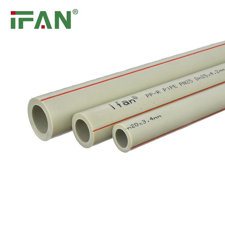 Ifan Corrosion Resistance Pn25 20mm 25mm 32mm Gray Color Water Pipe Fitting PPR Tube PPR Pipes