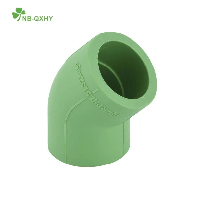 Tubo de polipropileno verde 20-110 mm Pn25 Conexões 45 graus PPR Conexões para tubos