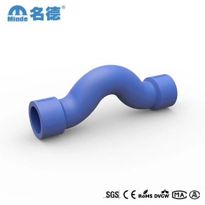 Conexões de tubo PPR verde de fábrica de construção da China Tubo curvado PPR de 20 mm