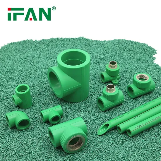 Encaixe Ifan PPR Encanamento Cor Verde Cinza Tamanho 20-63 mm Porca de latão Filtro de plástico PPR Encaixe para tubo